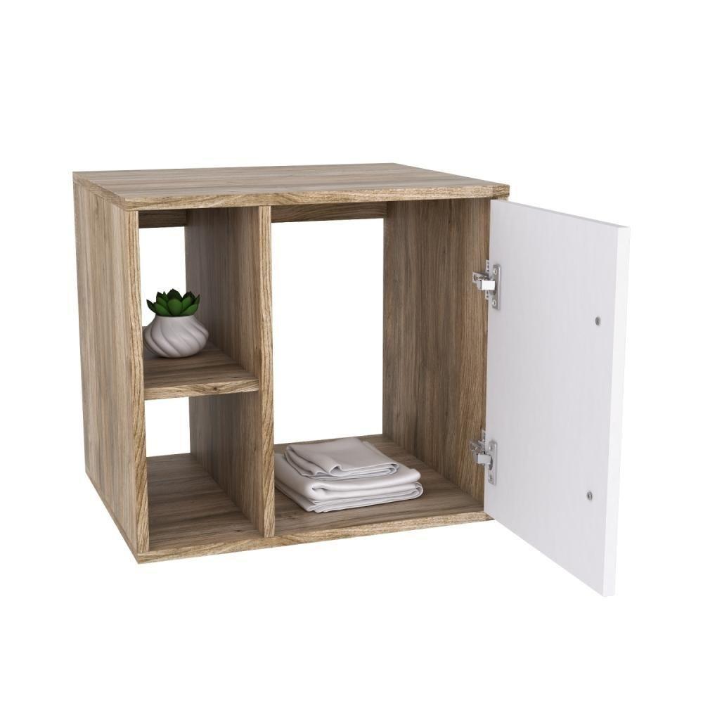 Conjunto Balcão C-cuba L38 E Espelheira Soft 500 Carvalho Carvalho C-branco Chess - 3