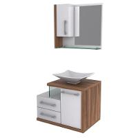 Conjunto Balcão C-cuba L38 E Espelheira Legno 650 Branco Chess C-carvalho Dark Branco Chess C-nogal - 2