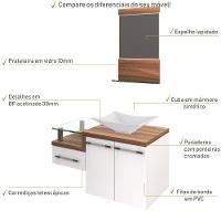 Conjunto Balcão C-cuba L38 E Espelheira Legno 831 Branco Chess C-carvalho Dark Branco Chess C-nogal - 5