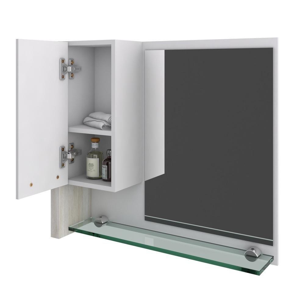 Conjunto Balcão C-cuba L38 E Espelheira Legno 650 Branco Chess C-preto ônix Branco Chess C-snow - 3