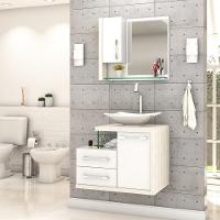 Conjunto Balcão C-cuba L38 E Espelheira Legno 650 Branco Chess C-preto ônix Branco Chess C-snow - 1