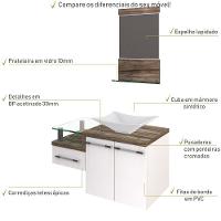 Conjunto Balcão C-cuba L38 E Espelheira Legno 831 Branco Chess C-carvalho Branco Chess C-carvalho Dark - 5