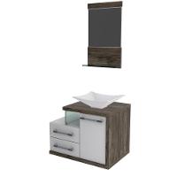 Conjunto Balcão C-cuba L38 E Espelheira Legno 651 Branco Chess C-carvalho Branco Chess C-carvalho Dark - 2