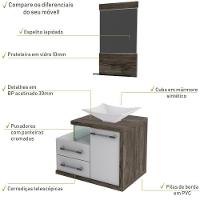 Conjunto Balcão C-cuba L38 E Espelheira Legno 651 Branco Chess C-carvalho Branco Chess C-carvalho Dark - 5