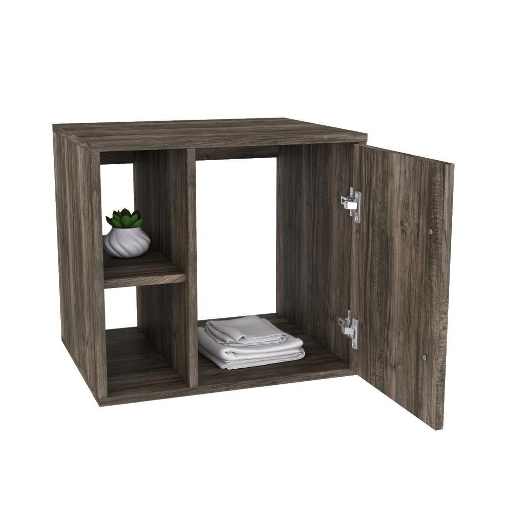 Conjunto Balcão C-cuba L38 E Espelheira Soft 500 Carvalho C-preto ônix Carvalho Dark - 3