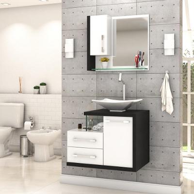Conjunto Balcão C-cuba L38 E Espelheira Legno 650 Branco Chess C-nogal Branco Chess C-preto ônix