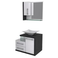 Conjunto Balcão C-cuba L38 E Espelheira Legno 650 Branco Chess C-nogal Branco Chess C-preto ônix - 2