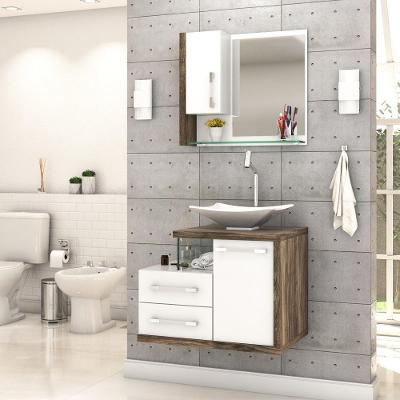 Conjunto Balcão C-cuba L38 E Espelheira Legno 650 Branco Chess C-carvalho Branco Chess C-carvalho Dark