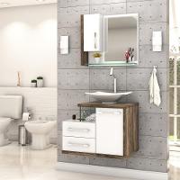 Conjunto Balcão C-cuba L38 E Espelheira Legno 650 Branco Chess C-carvalho Branco Chess C-carvalho Dark - 1