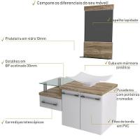 Conjunto Balcão C-cuba F44 E Espelheira Legno 831 Branco Chess C-branco Chess Branco Chess C-carvalho - 5