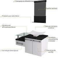 Conjunto Balcão C-cuba F44 E Espelheira Legno 831 Branco Chess C-nogal Branco Chess C-preto ônix - 5