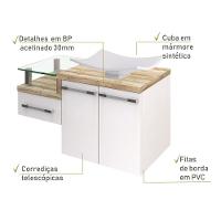 Conjunto Balcão C-cuba F44 Legno 830 Branco Chess C-branco Chess Branco Chess C-carvalho - 3