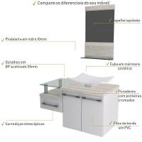 Conjunto Balcão C-cuba F44 E Espelheira Legno 831 Branco Chess C-preto ônix Branco Chess C-snow - 5
