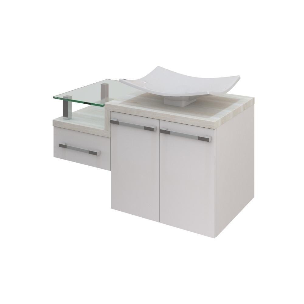 Conjunto Balcão C-cuba F44 Legno 830 Branco Chess C-preto ônix Branco Chess C-snow - 4