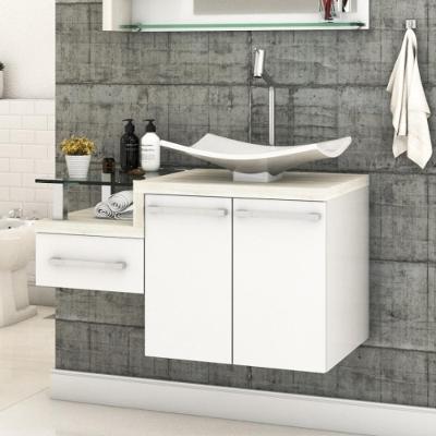 Conjunto Balcão C-cuba F44 Legno 830 Branco Chess C-preto ônix Branco Chess C-snow