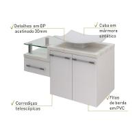 Conjunto Balcão C-cuba F44 Legno 830 Branco Chess C-preto ônix Branco Chess C-snow - 5