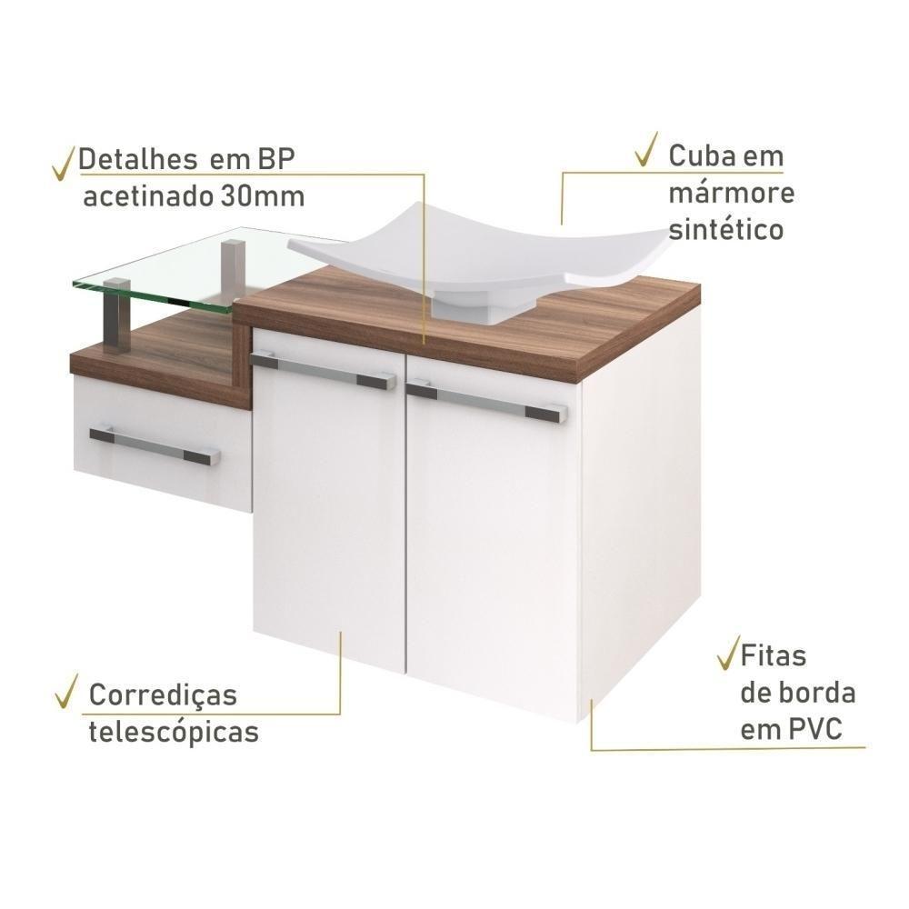 Conjunto Balcão C-cuba F44 Legno 830 Branco Chess C-carvalho Dark Branco Chess C-nogal - 5