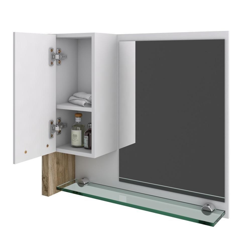 Conjunto Balcão C-cuba L38 E Espelheira Legno 650 Branco Chess C-branco Chess Branco Chess C-carvalho - 3