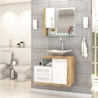 Conjunto Balcão C-cuba L38 E Espelheira Legno 650 Branco Chess C-branco Chess Branco Chess C-carvalho - 1