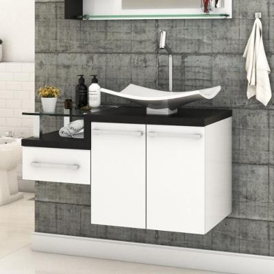Conjunto Balcão C-cuba F44 Legno 830 Branco Chess C-nogal Branco Chess C-preto ônix