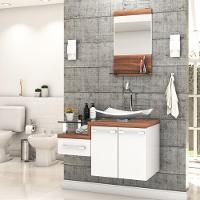 Conjunto Balcão C-cuba F44 E Espelheira Legno 831 Branco Chess C-carvalho Dark Branco Chess C-nogal - 1