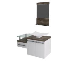 Conjunto Balcão C-cuba F44 E Espelheira Legno 831 Branco Chess C-carvalho Branco Chess C-carvalho Dark - 2