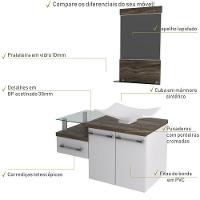 Conjunto Balcão C-cuba F44 E Espelheira Legno 831 Branco Chess C-carvalho Branco Chess C-carvalho Dark - 5