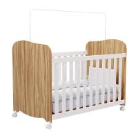 Jogo De Quarto Infantil Uli Guarda Roupa 2 Portas E Berço Branco Brilho/amêndoa - Móveis Peroba