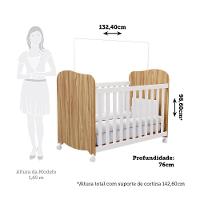 Jogo De Quarto Infantil Uli Guarda Roupa 2 Portas E Berço Branco Brilho/amêndoa - Móveis Peroba - 5