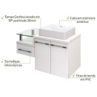 Conjunto Balcão C-cuba Q39 Legno 830 Branco Chess C-preto ônix Branco Chess C-snow - 5