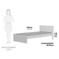 Cama Infantil Solteiro Manu Branco Brilho Com Colchão Light D33 - Móveis Peroba - 2