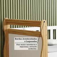 Cama Infantil Solteiro Maria Branco Brilho/amêndoa Com Colchão Light D33 - Móveis Peroba - 5