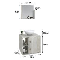 Conjunto Balcão C-cuba R30 E Espelheira Soft 500 Nogal C-preto ônix Snow - 5