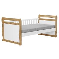 Cama Infantil Solteiro Maria Branco Brilho/amêndoa Com Colchão Supreme D33 - Móveis Peroba - 1