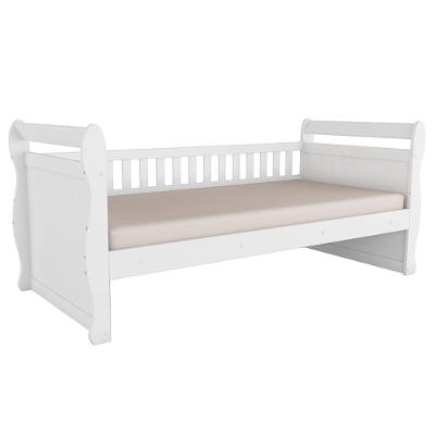 Cama Infantil Solteiro Maria Branco Brilho Com Colchão Supreme D33 - Móveis Peroba