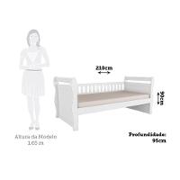 Cama Infantil Solteiro Maria Branco Brilho Com Colchão Supreme D33 - Móveis Peroba - 3