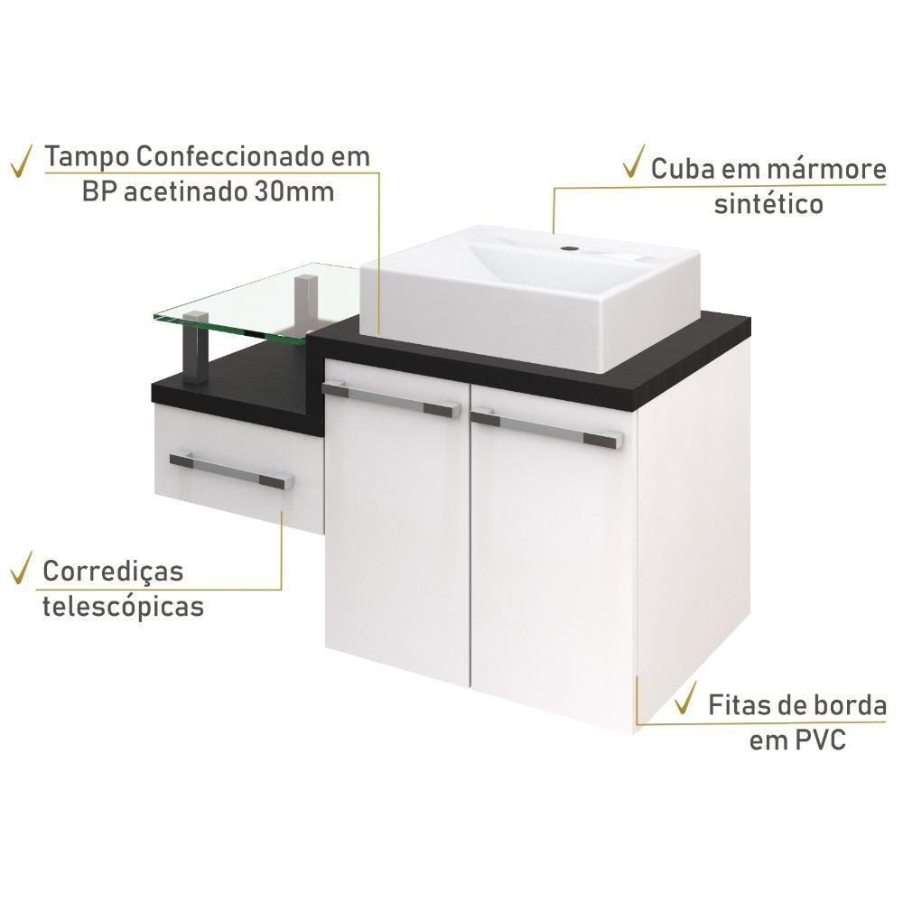 Conjunto Balcão C-cuba Q39 Legno 830 Branco Chess C-nogal Branco Chess C-preto ônix - 5