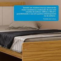 Cama Infantil Solteiro Manu Branco Brilho/amêndoa Com Colchão Light D33 - Móveis Peroba