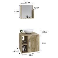 Conjunto Balcão C-cuba R30 E Espelheira Soft 500 Preto Onix C-snow Carvalho - 5