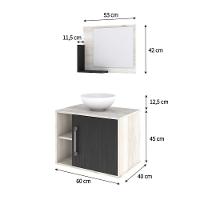 Conjunto Balcão C-cuba R30 E Espelheira Soft 600 Snow C-branco Chess Snow C-preto ônix - 5