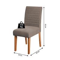 Conjunto Mesa De Jantar 1,80m Ripada Com Vidro 6 Cadeiras Creta - Dobuê - Madeirado/Mascavo