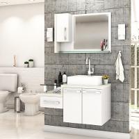 Conjunto Balcão C-cuba Q39 E Espelheira Legno 830 Branco Chess C-preto ônix Branco Chess C-snow - 1