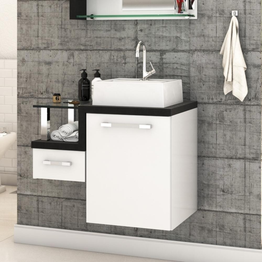 Conjunto Balcão C-cuba Q32 Legno 630 Branco Chess C-nogal Branco Chess C-preto ônix - 1