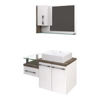 Conjunto Balcão C-cuba Q39 E Espelheira Legno 830 Branco Chess C-carvalho Branco Chess C-carvalho Dark - 2