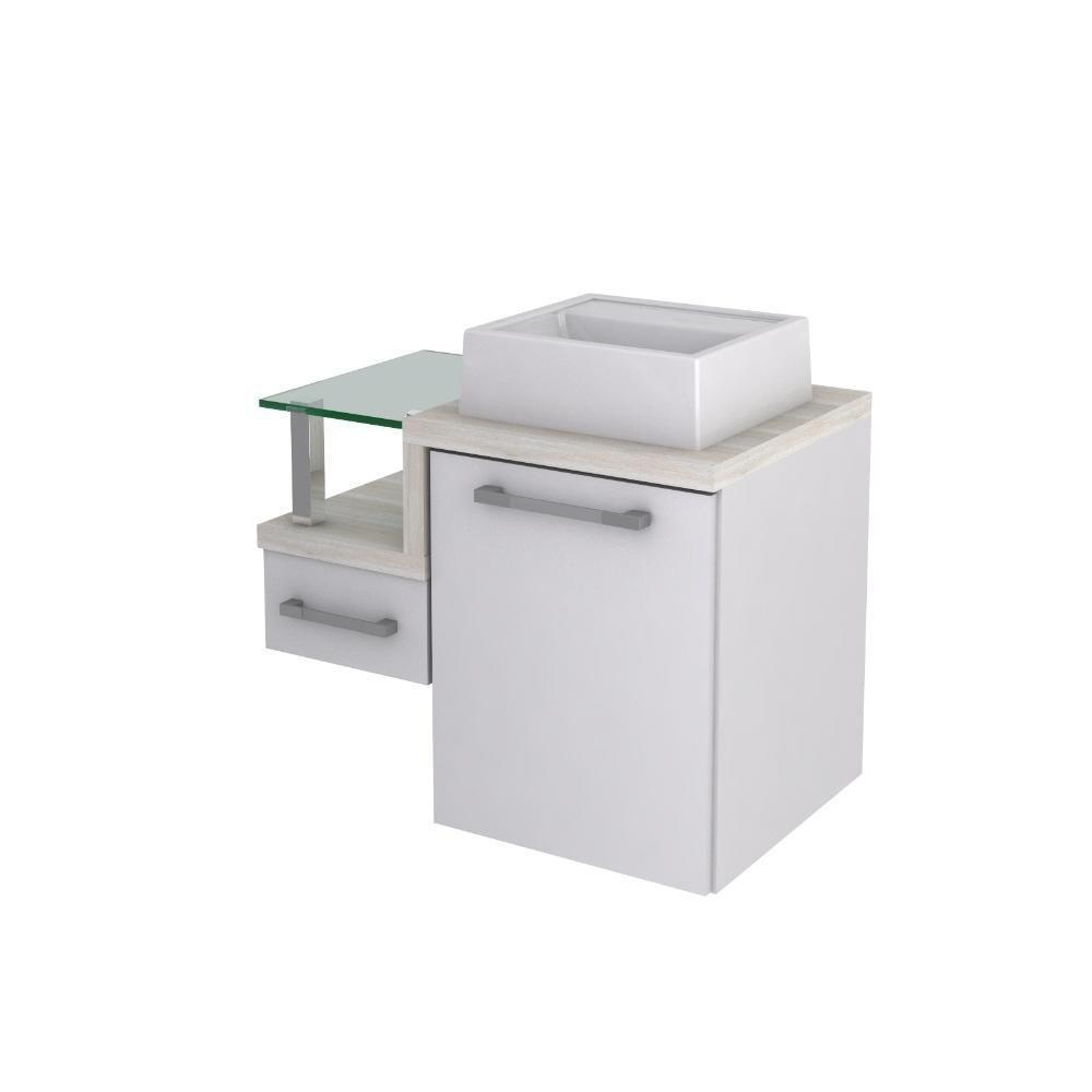 Conjunto Balcão C-cuba Q32 Legno 630 Branco Chess C-preto ônix Branco Chess C-snow - 3