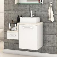 Conjunto Balcão C-cuba Q32 Legno 630 Branco Chess C-preto ônix Branco Chess C-snow - 1