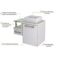 Conjunto Balcão C-cuba Q32 Legno 630 Branco Chess C-preto ônix Branco Chess C-snow - 5