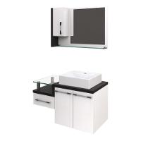 Conjunto Balcão C-cuba Q39 E Espelheira Legno 830 Branco Chess C-nogal Branco Chess C-preto ônix - 2