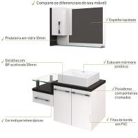 Conjunto Balcão C-cuba Q39 E Espelheira Legno 830 Branco Chess C-nogal Branco Chess C-preto ônix - 5