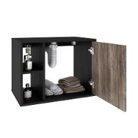 Conjunto Balcão C-cuba Q32 E Espelheira Soft 600 Preto ônix C-carvalho Preto ônix C-carvalho Dark - 3